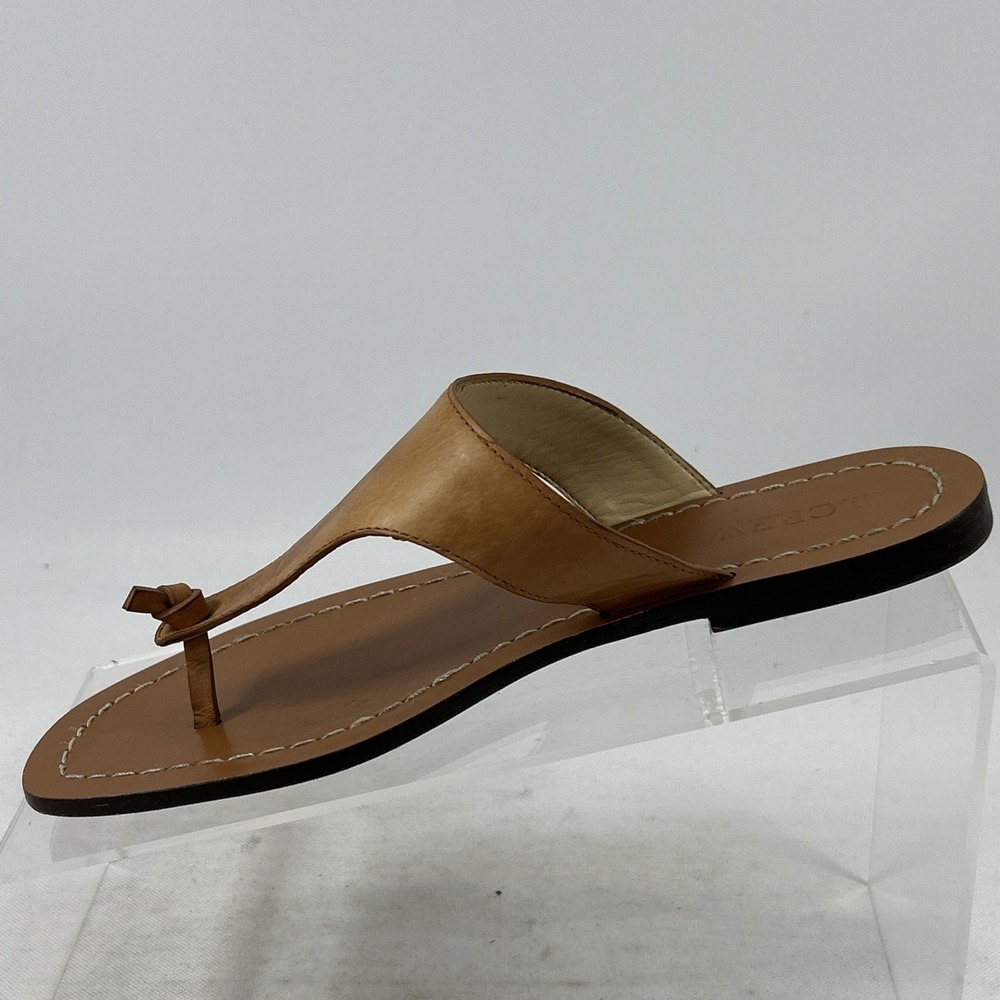 J. Crew Thong Sandals Women's Size 6 Genuine Leather Brown Tan Slides - Picture 3 of 14
